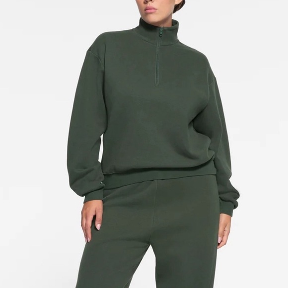 SKIMS Tops - SKIMS Cotton Fleece Classic Quarter Zip Pullover